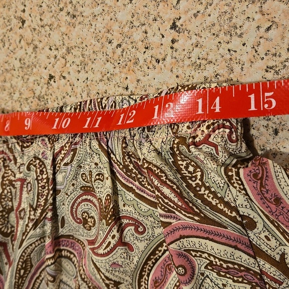 220 Hickory Paisley Print Rayon Skirt Midi Length Women size L - Picture 5 of 6